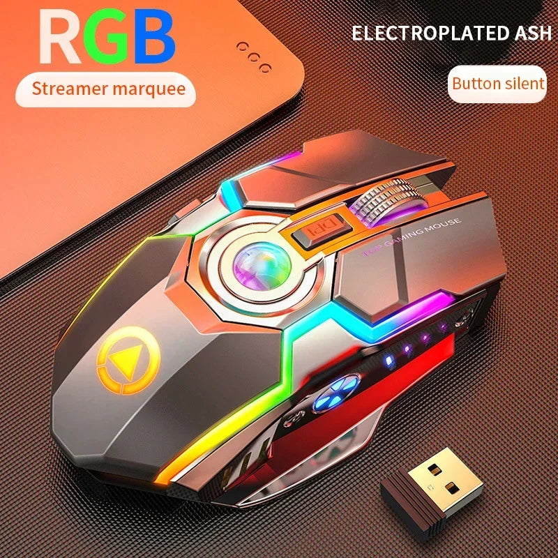 Ergonomic Wireless Gaming Mouse with RGB Backlight