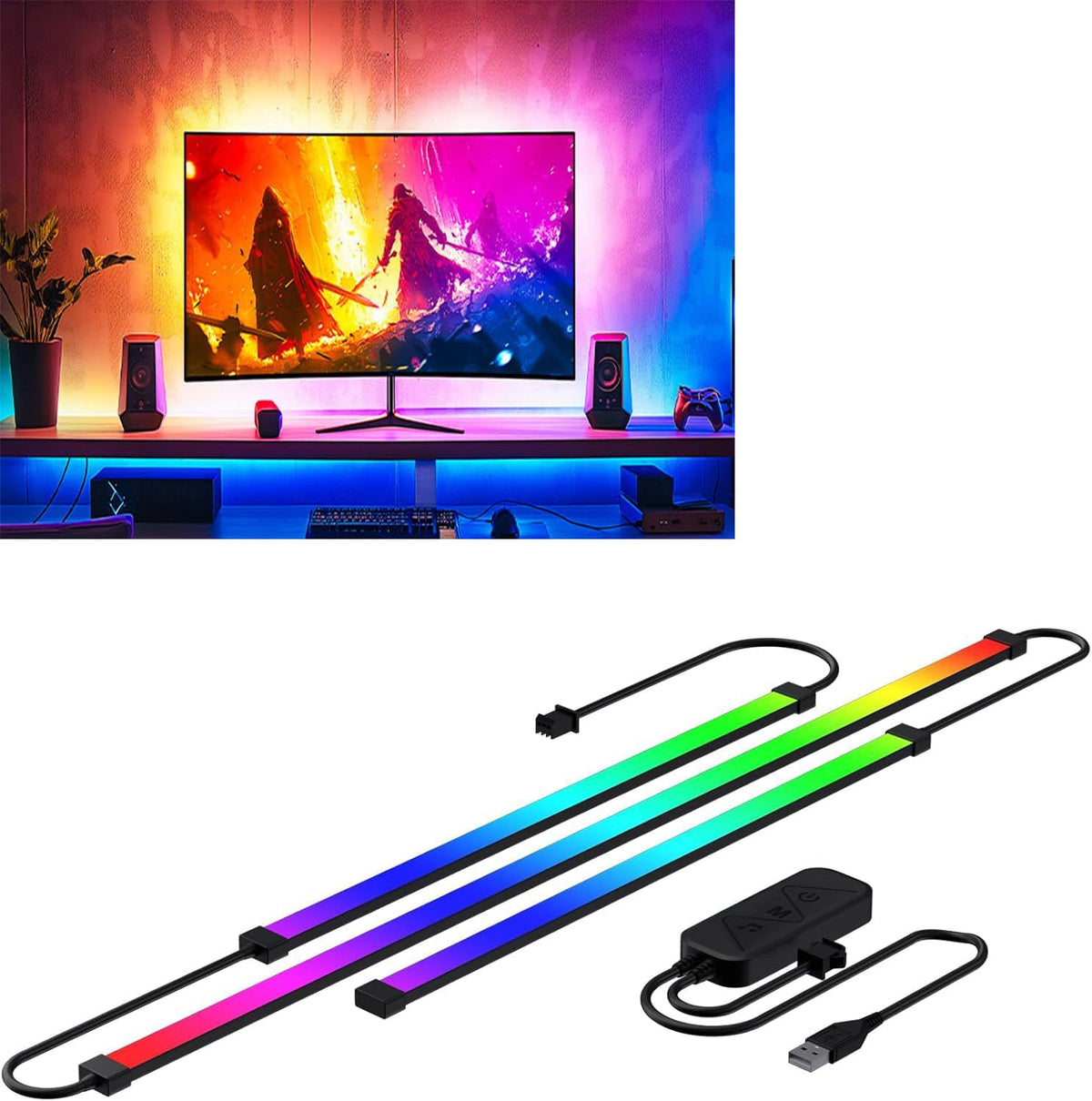 RGB LED Monitor Backlight Strip for Gaming & PC