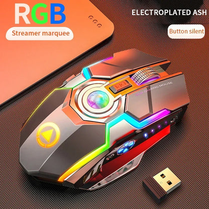 Ergonomic Wireless Gaming Mouse with RGB Backlight