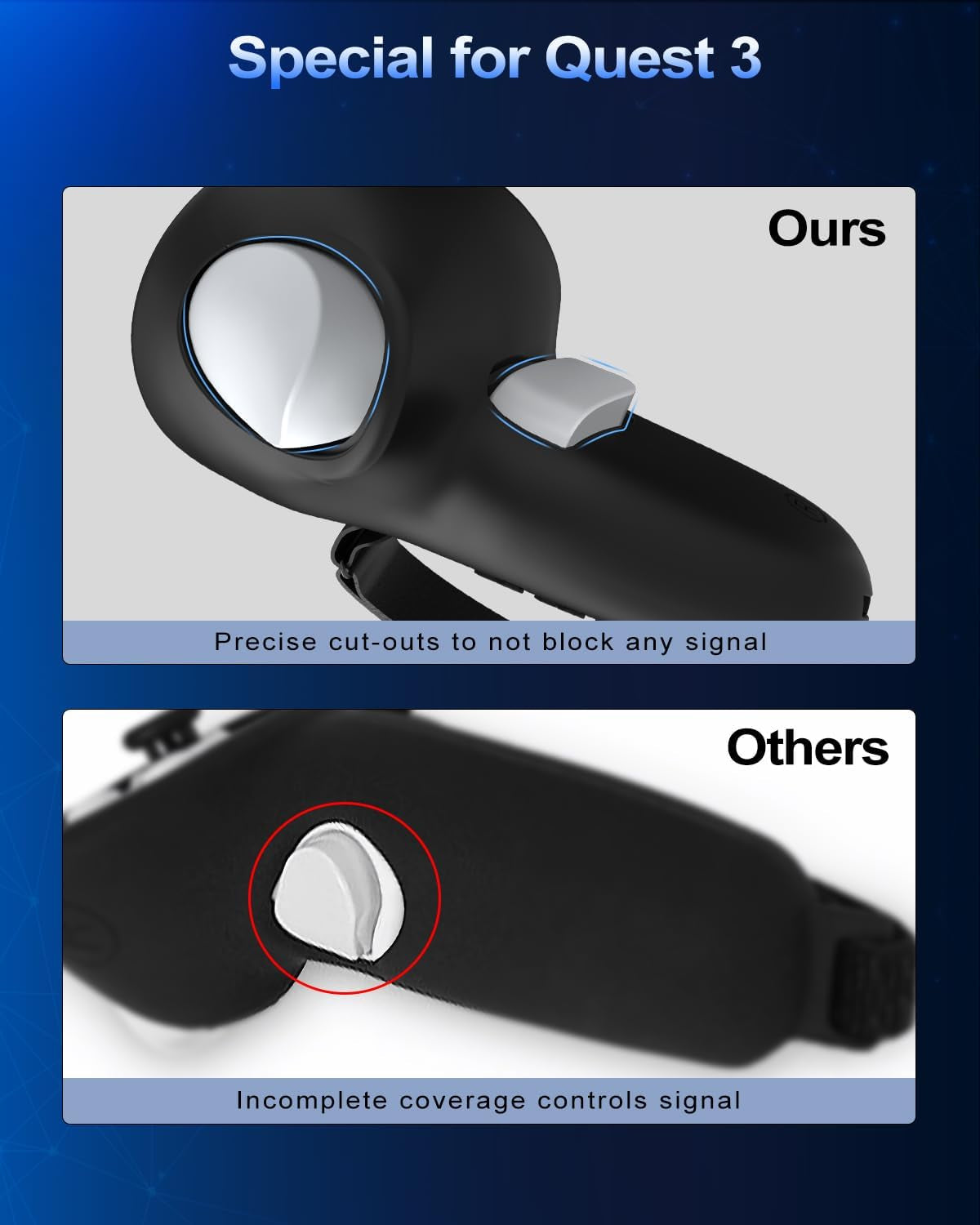 VR Controller Grip Covers for Oculus Quest 3